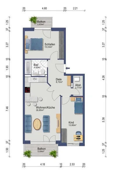 Nachmieter für 3-Zimmer-Wohnung mit 2 Balkonen in Niederschöneweide gesucht — photo 1